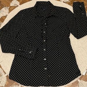 Tommy Hilfiger polka dot button down long sleeve shirt